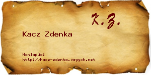 Kacz Zdenka névjegykártya